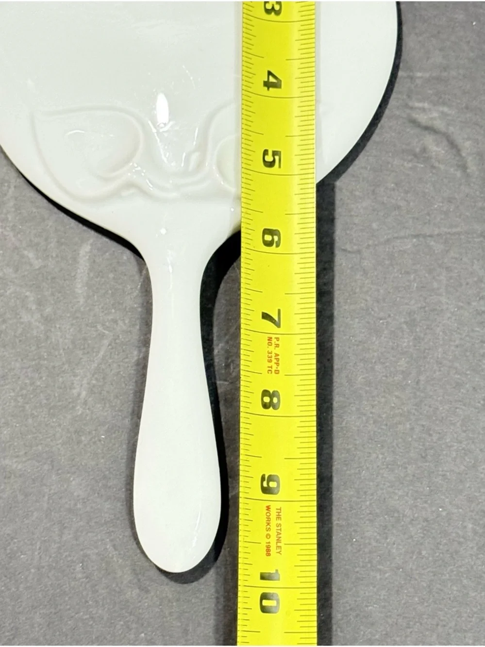 Vtg Hutschenreuther Germany Chloe White Porcelain Hand Mirror w/ Leaf Design